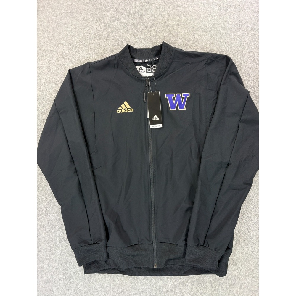 NWT Washington Huskies Adidas Campus Athletic Jacket (Men's Medium) Black